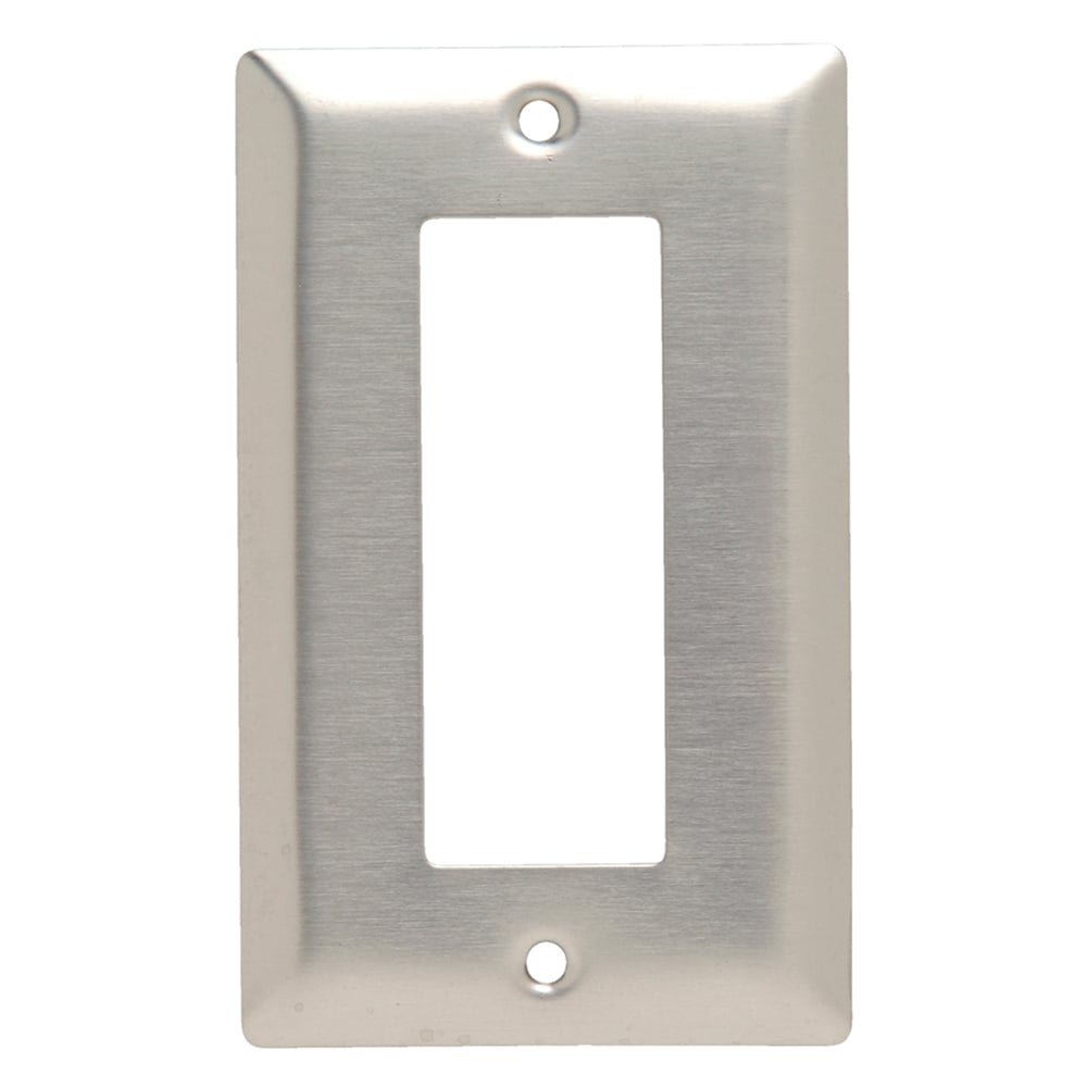 Single gang Biplex/Triplex wallplate. Smooth 302 Stainless steel.
