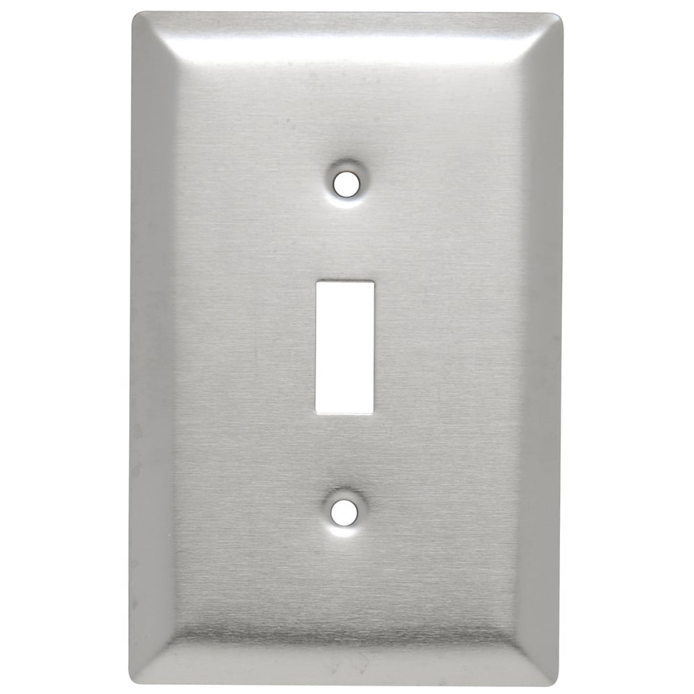 Smooth Metal Wall Plate Junior-Jumbo 1gang Toggle 302 Stainless Steel
