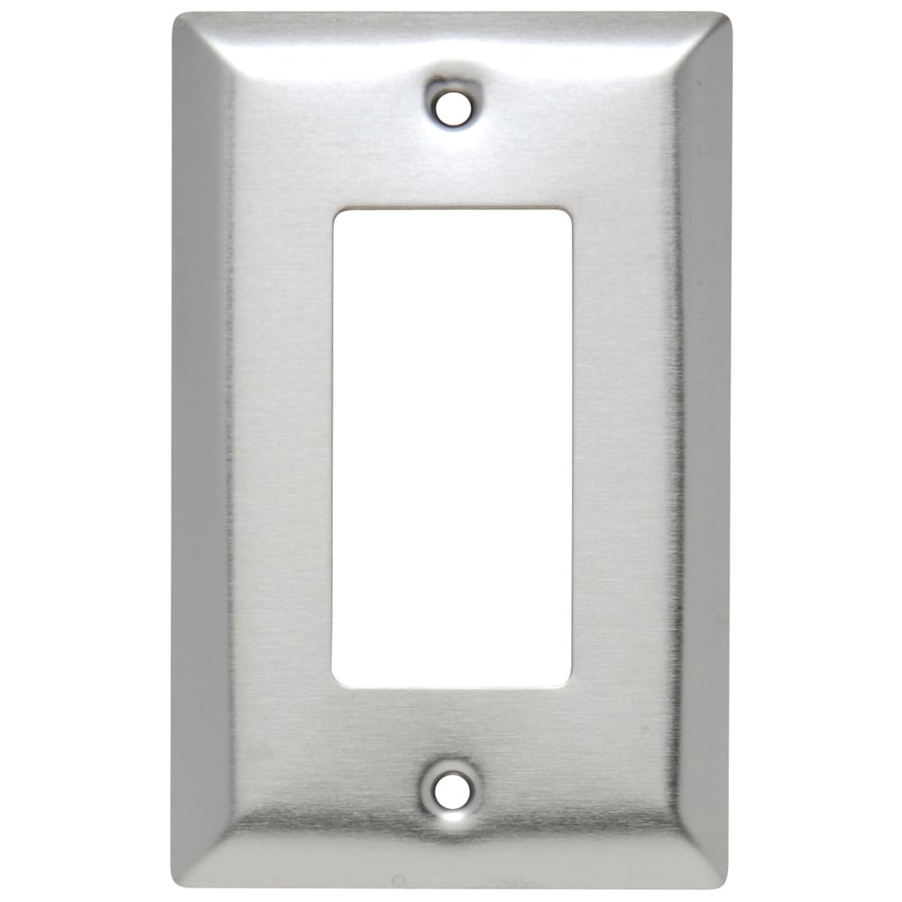 Smooth Metal Wall Plate Junior-Jumbo 1gang Decorator 302 Stainless Steel