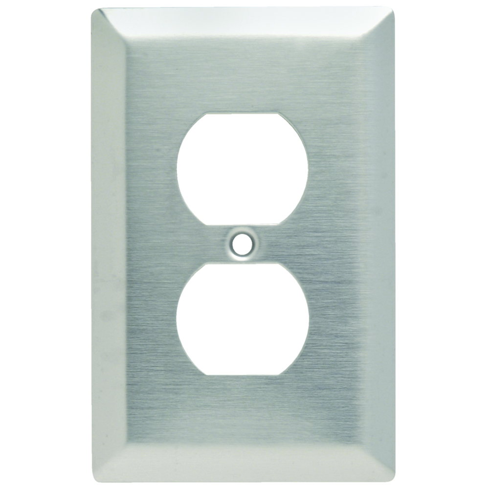 Smooth Metal Wall Plate, Junior-Jumbo 1gang Duplex, 302 Stainless Steel