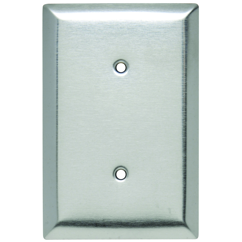 Smooth Metal Wall Plate Jumbo 1gang Blank Strap Mounted 302 Stainless Steel