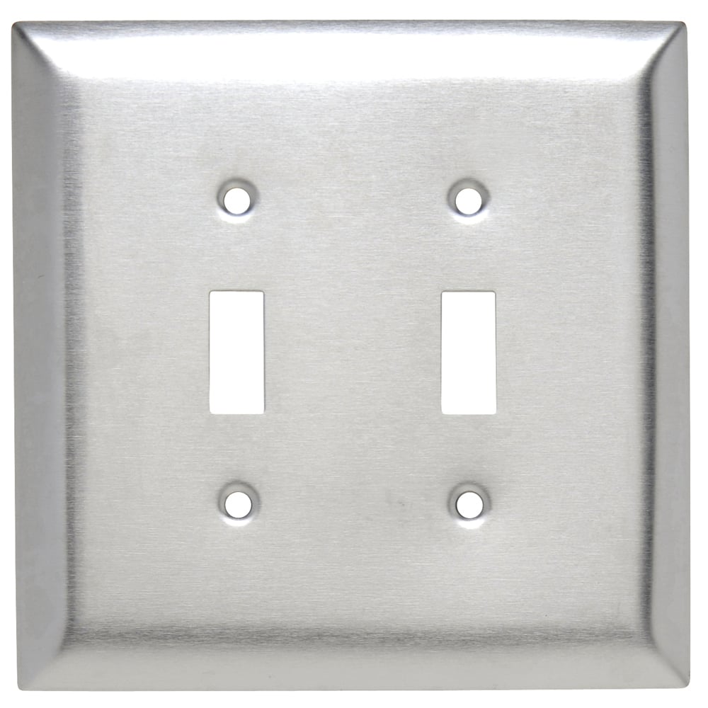 Smooth Metal Wall Plate Jumbo 2gang Toggle 302 Stainless Steel