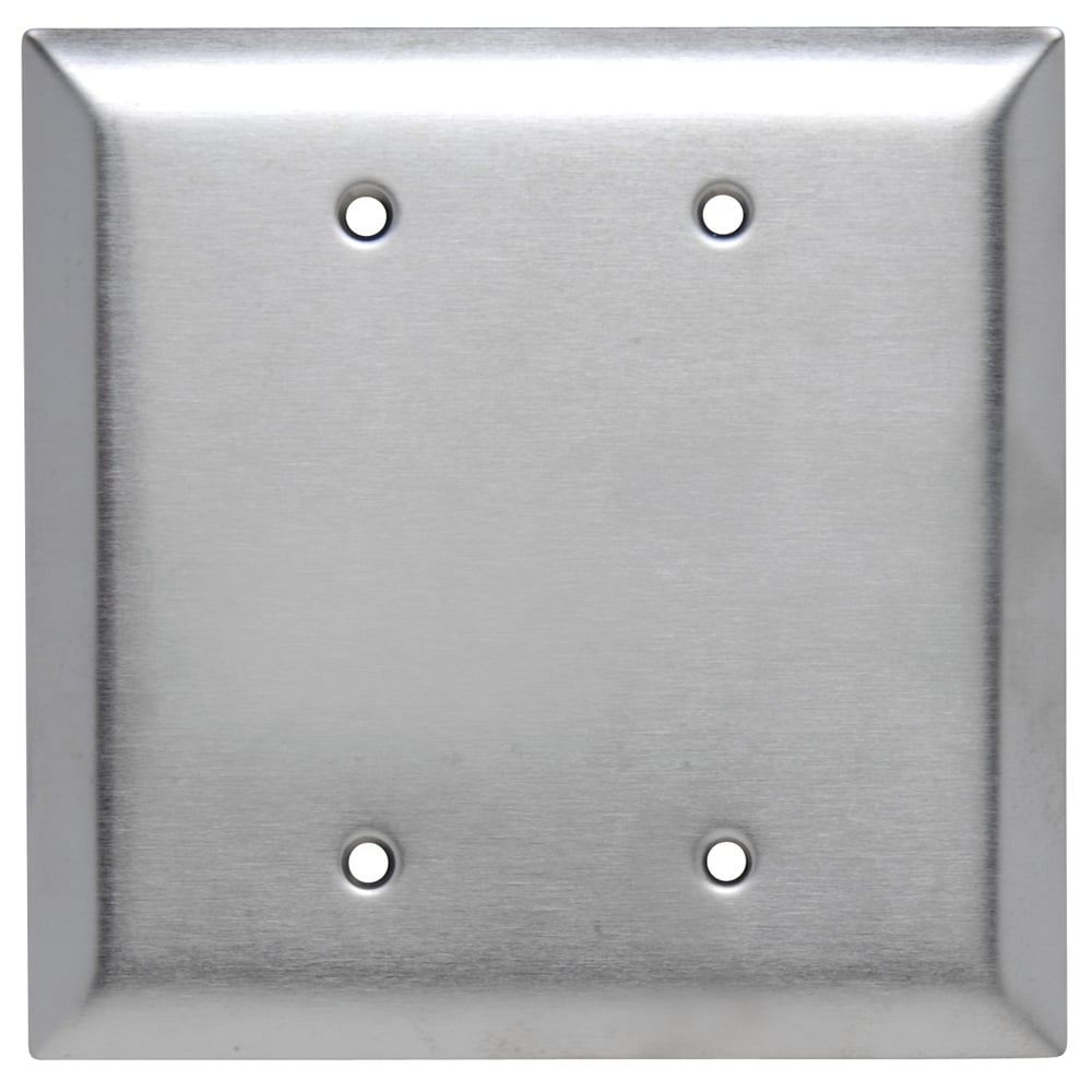 Smooth Metal Wall Plate Jumbo 2gang Blank Box Mounted 302 Stainless Steel