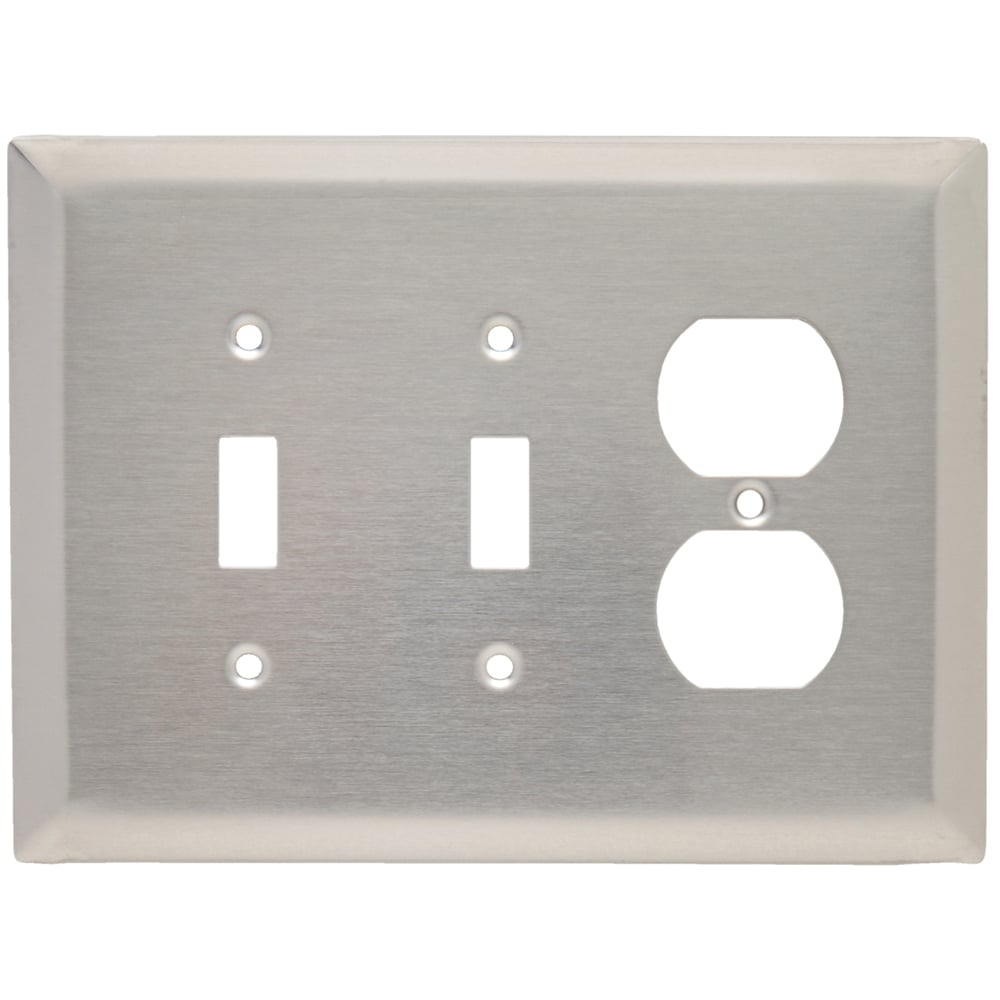 Smooth 302 Stainless Steel Wall Plate, 3gang 2toggle/1duplex