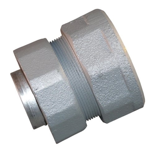 Female Liquidtight Connector with Threaded Hub, 1-1/4 inch, Malleable Iron, Zinc Electroplated