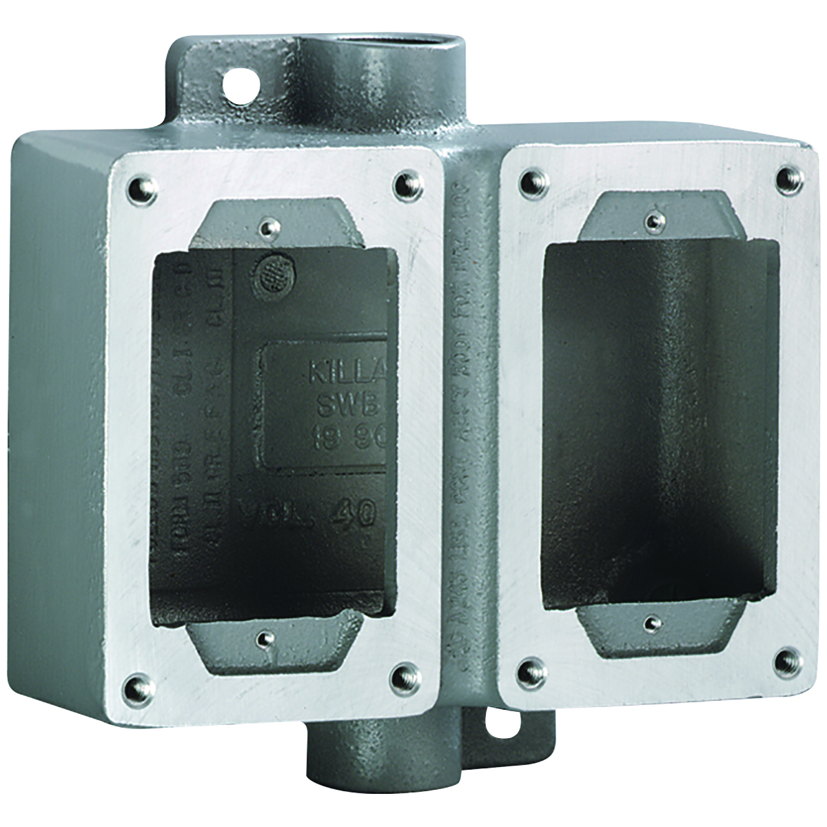 SWB Series - Aluminum Feed-Thru Double-Gang Device Body For Use With XCS/XS/XT Cover Assemblies - Hub Size 1/2 Inch