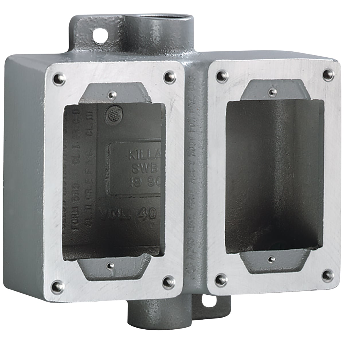 SWB Series - Aluminum Feed-Thru Double-Gang Device Body For Use With XCS/XS/XT Cover Assemblies - Hub Size 1 Inch