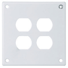 Wallplates and Boxes, Security Wallplates, 2-Gang, 2) Duplex Openings, Standard Size, White Painted Steel