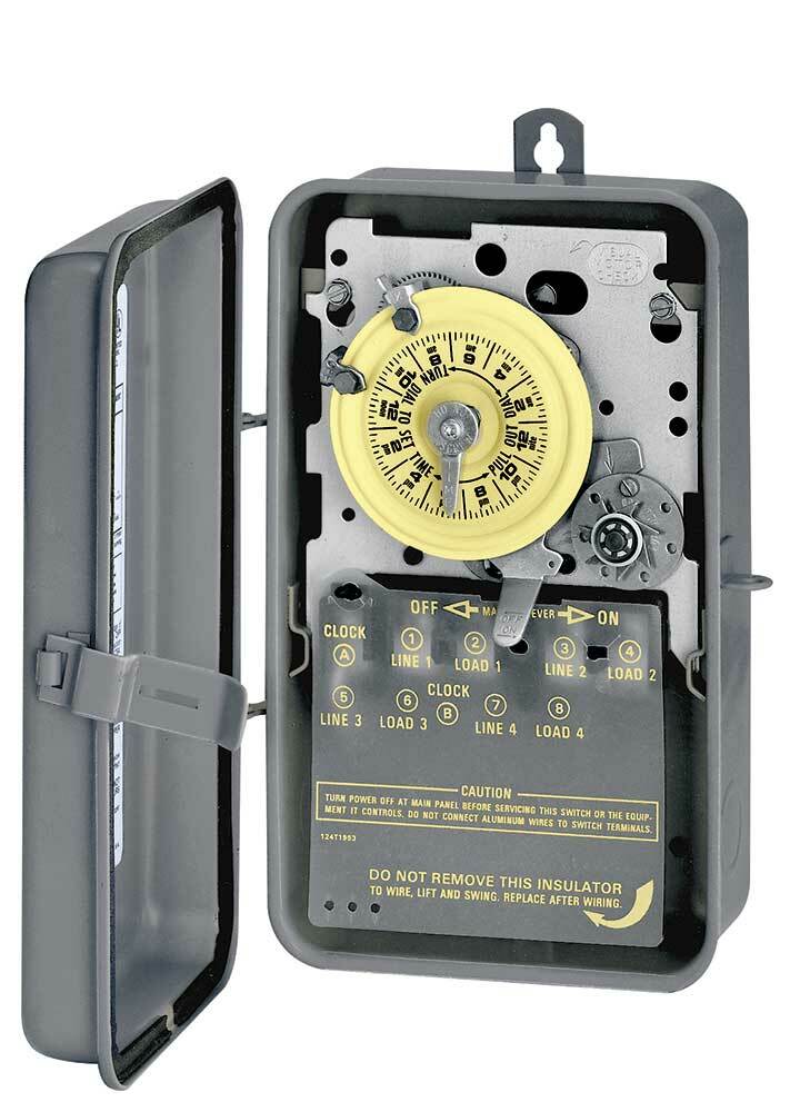 Timer Switch, 480V 24 Hr. Mechanical DPST In NEMA 3R Steel Case