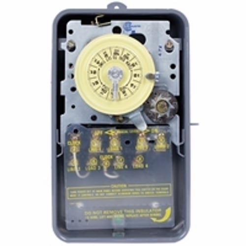 The NEMA 3R - Steel Case 125 V 4PST Separate clock motor and circuit terminals This Mechanical 24-Hour Time Switches are designed for commercial, industrial and residential applications. The Skipper feature enables users to omit operation on  selected day(s) of the week.