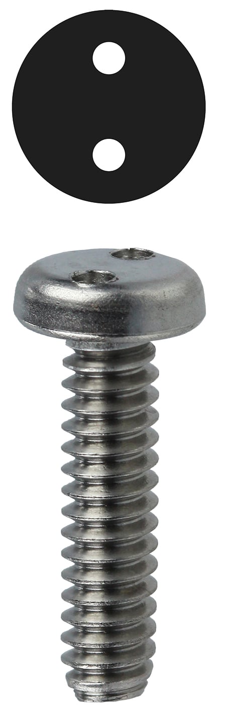 Machine Screw, 18-8 Stainless Steel material, 1 in. length, #6-32 thread size, Pan head type, Spanner drive type