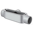 OZ-Gedney Spec 5 Type T Conduit Body, 3/4 IN Hub, Length: 6-1/8 IN, 1-5/8 IN Height, Malleable Iron, Finish: Zinc Electroplated With Aluminum Enamel, Connection: Tapered FNPT, 3 (6 AWG) Conductors, 7 CU-IN Volume, Third Party Certification: UL File N