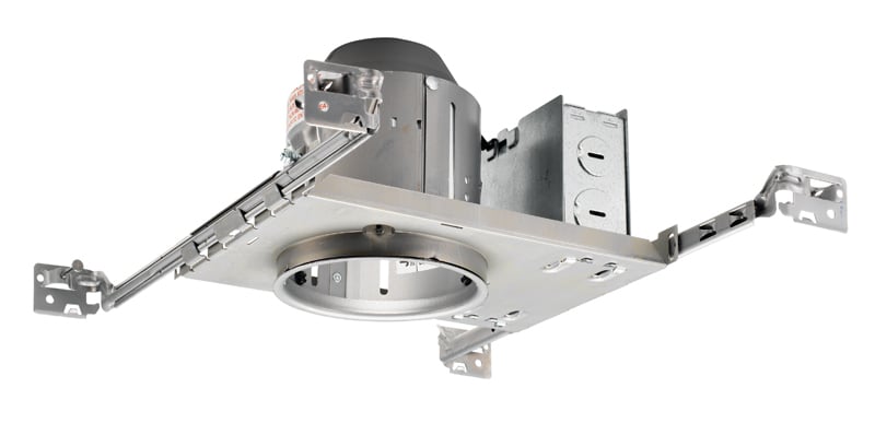 The incandescent 4-inch round non-IC housing is designed for use in non-insulated areas or where insulation is spaced at least 3 inches from the housing and typically used in new construction.