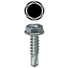 Washer Head Self Drilling Screw, Steel material, #10 x 1 in. Size, Hex Washer head type, Zinc Plated Finish, 5/16 in. hex size, Patented Invincibox Packaging