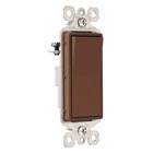 Decorator Switch,1Pole 15Amp 120/27V Grounding, Brown