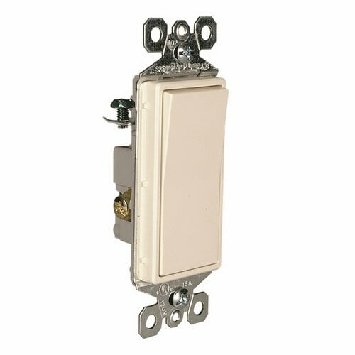 Decorator Switch,3Way 15Amp 120/277V Grounding, Light Almond