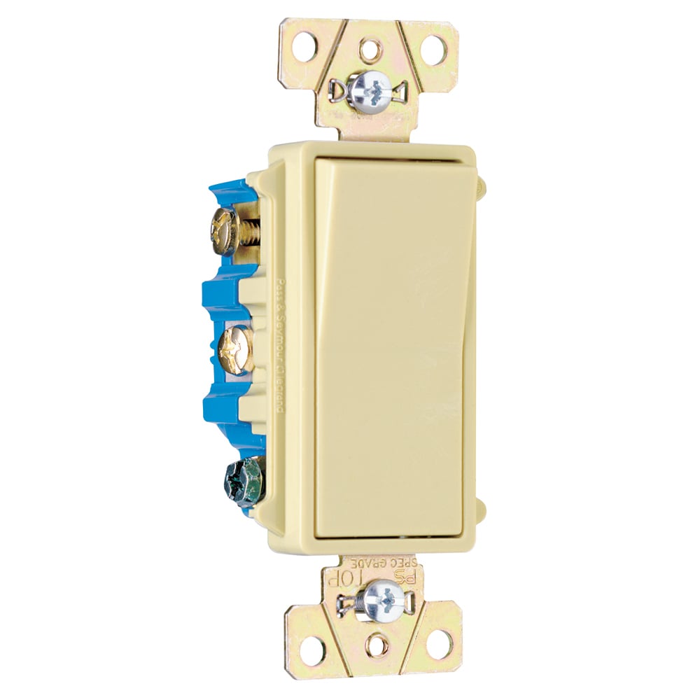 NAFTA-Compliant Decorator Switch,4Way 15Amp 120/277V, Ivory