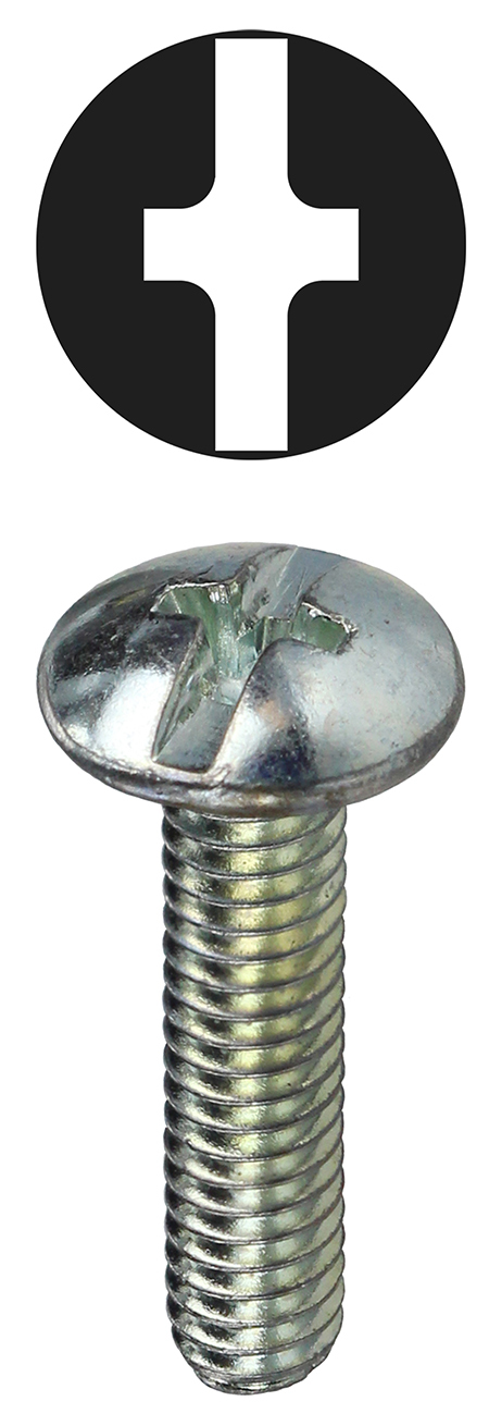 TMC63234 Machine Screw, #6-32, 3/4 in OAL, Steel, Truss Head, Zinc Plated, Phillips/Slotted Drive