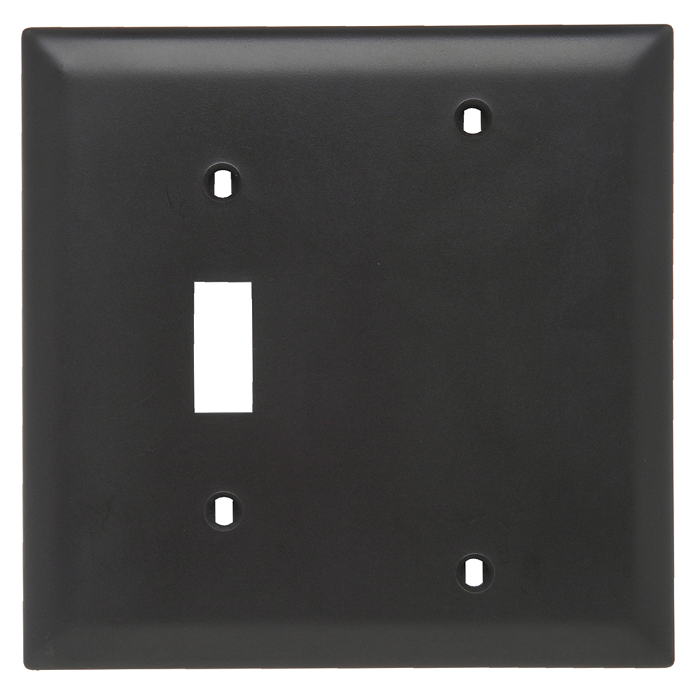Trademaster Plate 2gang 1toggle 1 Blank Black