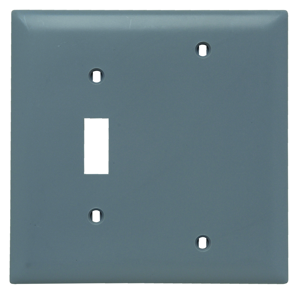 Trademaster Plate 2gang 1toggle 1 Blank Gray