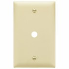 Single gang, Single telephone or cable outlet 13/32 hole. Box mounted. Nylon Trademaster plate. Ivory.