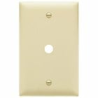 Single gang, Single telephone or cable outlet 13/32 hole. Box mounted. Nylon Trademaster plate. Ivory.