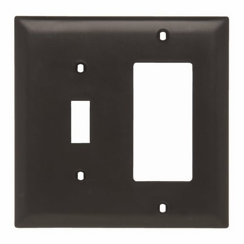 TP126BK Combination Openings, 1 Toggle Switch and 1 Decorator, Two Gang, Black