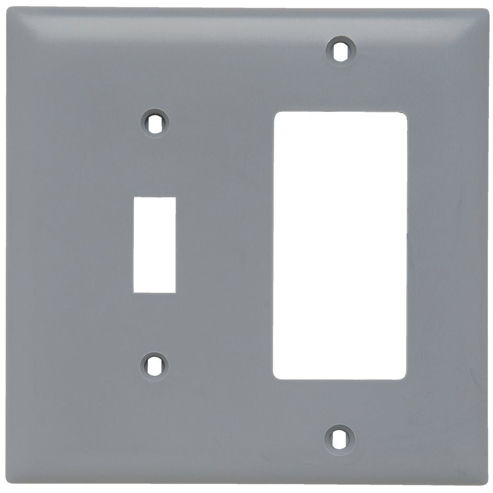 Trademaster Plate 2gang 1toggle 1 Decorator Gray