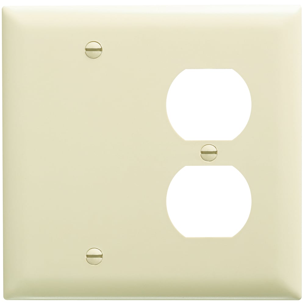 Trademaster Plate 2gang 1 Blank 1duplex Ivory