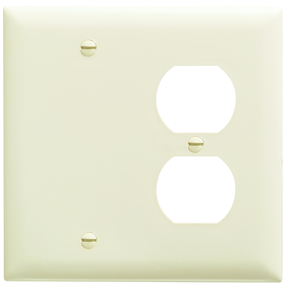 Trademaster Plate 2gang 1 Blank 1duplex Light Almond