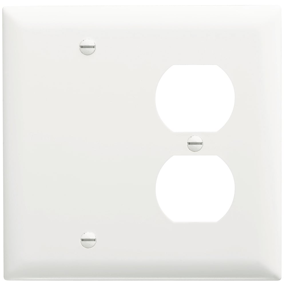 Trademaster Plate 2gang 1 Blank 1duplex White