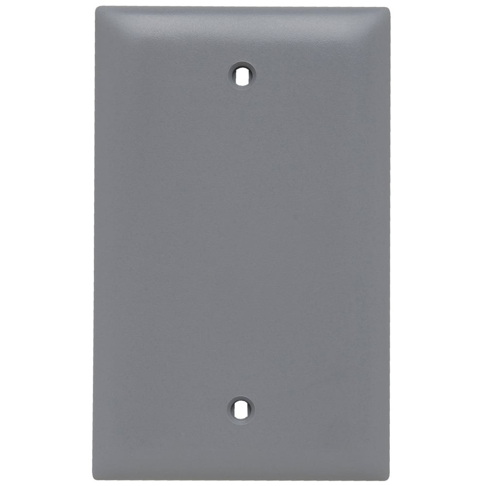 Trademaster Wall Plate 1gang 1 Blank Box Mount Gray