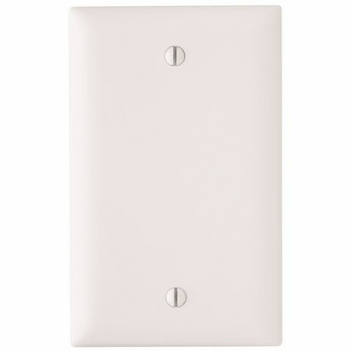 Trademaster single gang with blank box wall mount wall plate molded of rugged, practically indestructible self-extinguishing nylon. It is preferred for hospital, industrial, institutional, and other high-abuse applications. Available in Ivory, White, Brown, Gray, Black, Blue, Orange, Red, and Light Almond.