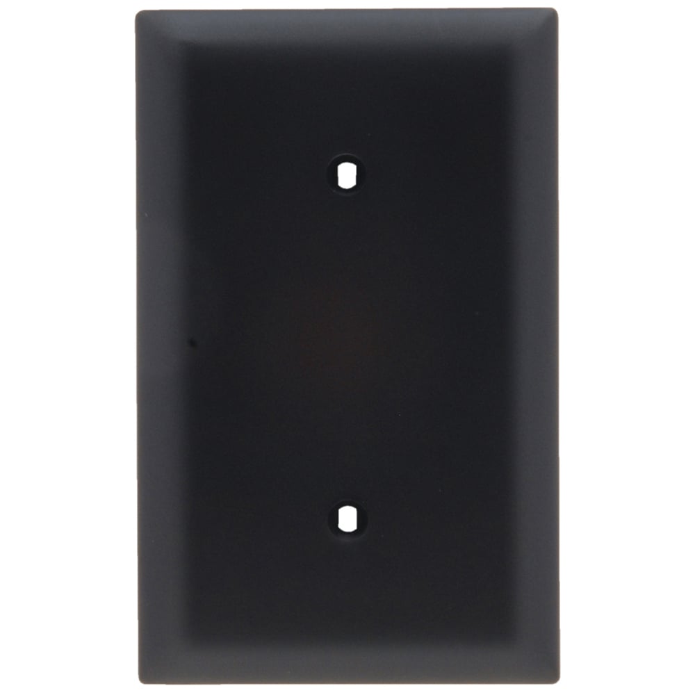 Trademaster Plate, 1gang Blank, Strap Mount, Black