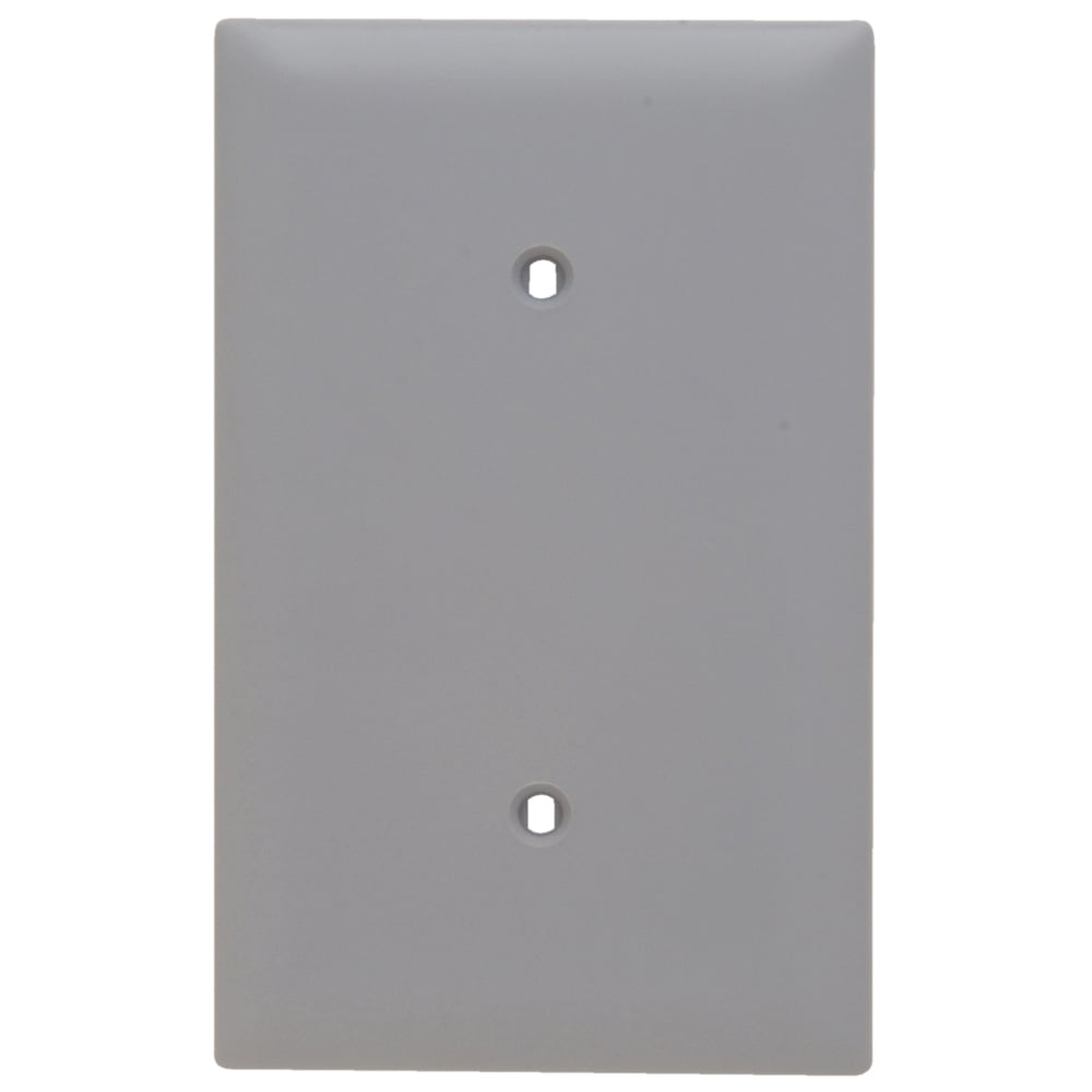 Trademaster Plate, 1gang Blank, Strap Mount, Gray