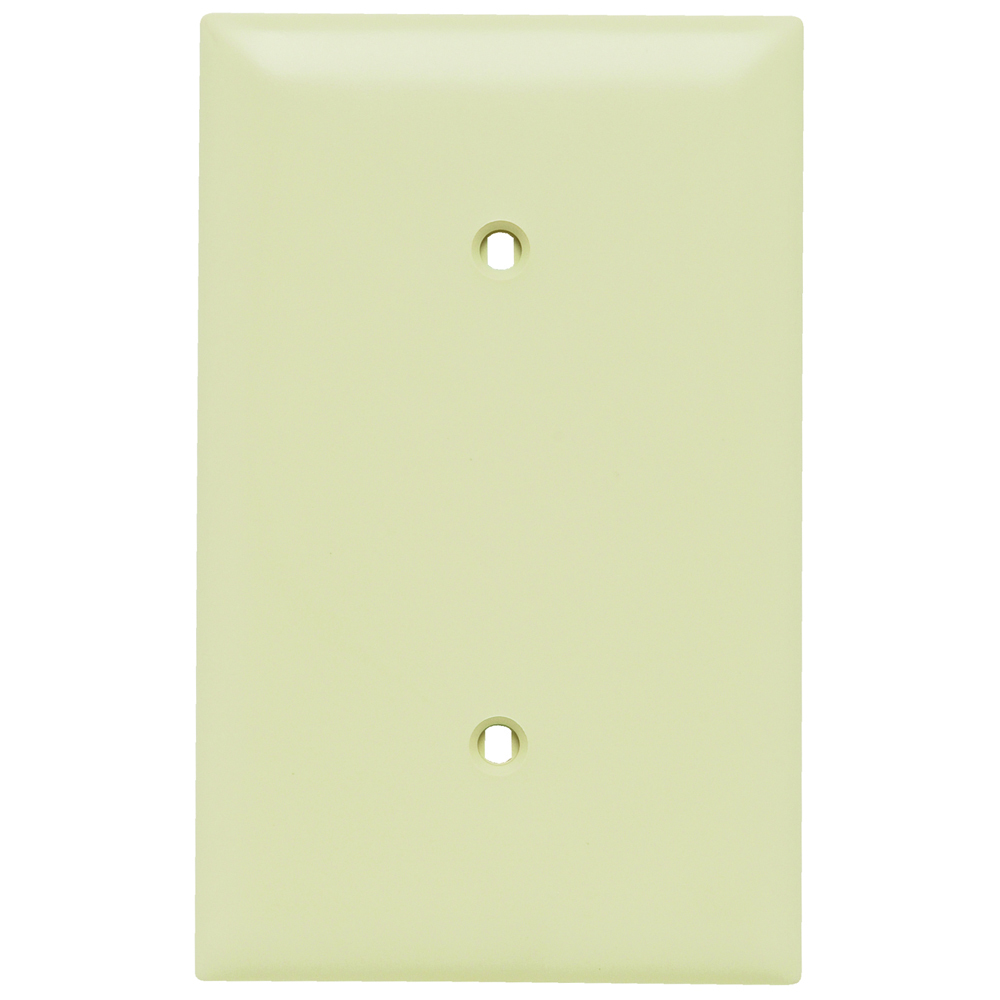 Trademaster Plate 1gang Blank Strap Mount Ivory