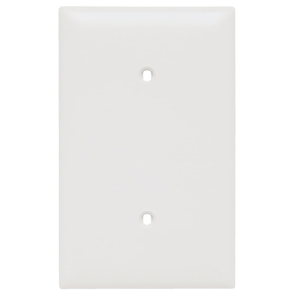 Trademaster Plate 1gang Blank Strap Mount White