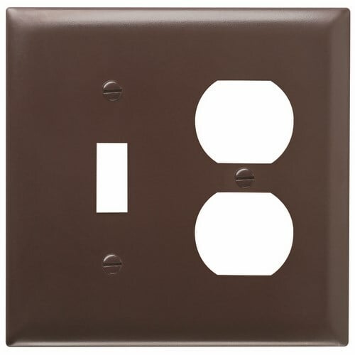 Trademaster Plate 2gang 1toggle 1duplex Brown