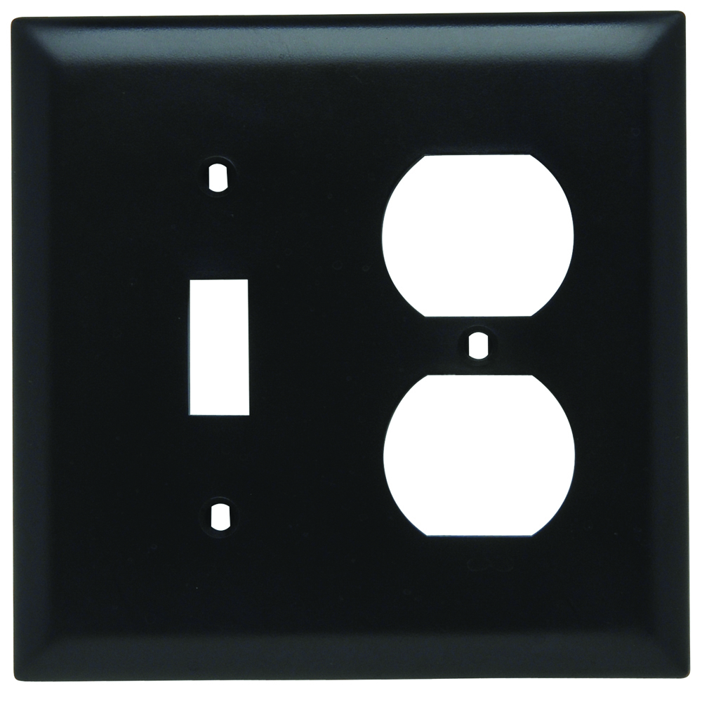 Trademaster Plate 2gang 1toggle 1duplex Black