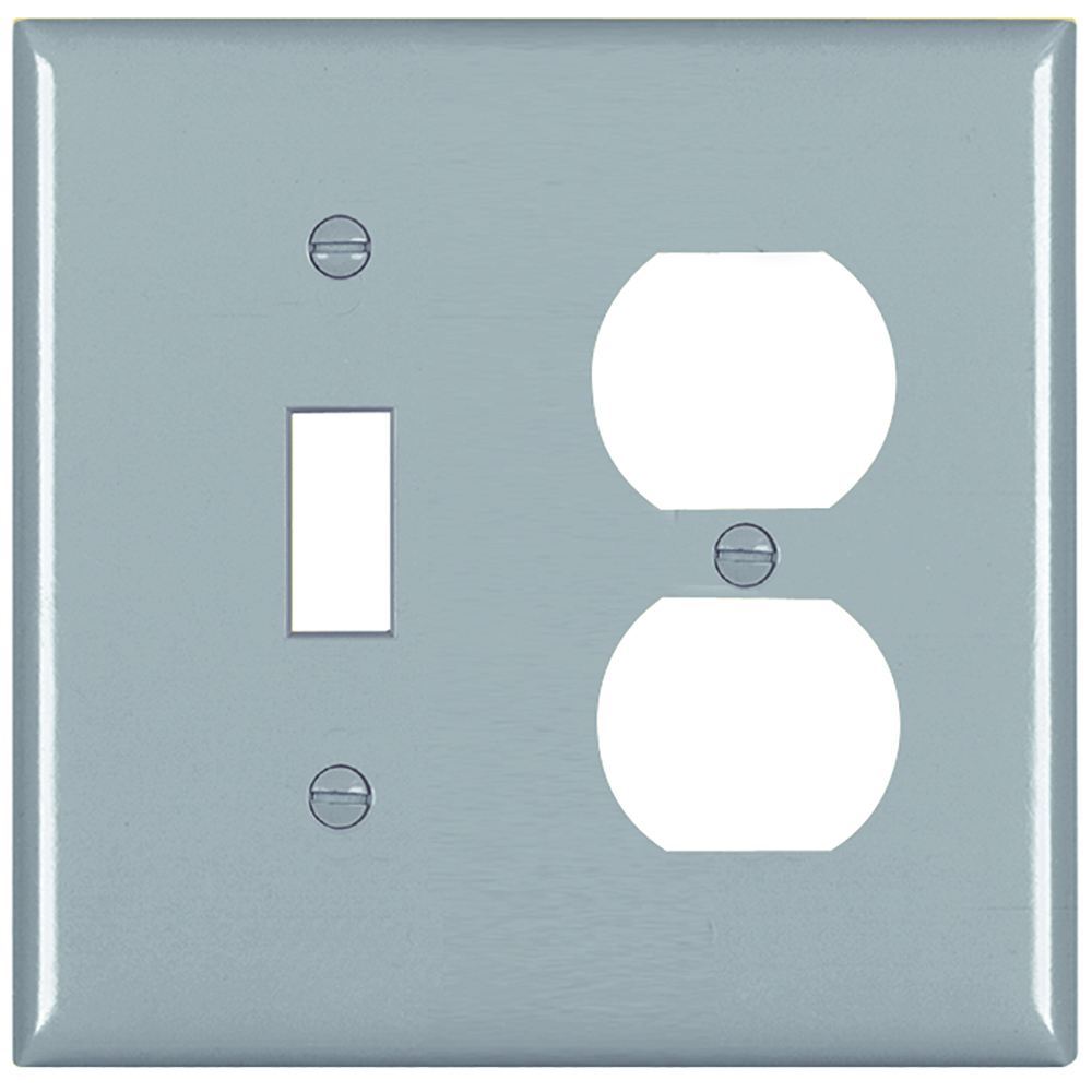 Trademaster Plate 2gang 1toggle 1duplex Gray