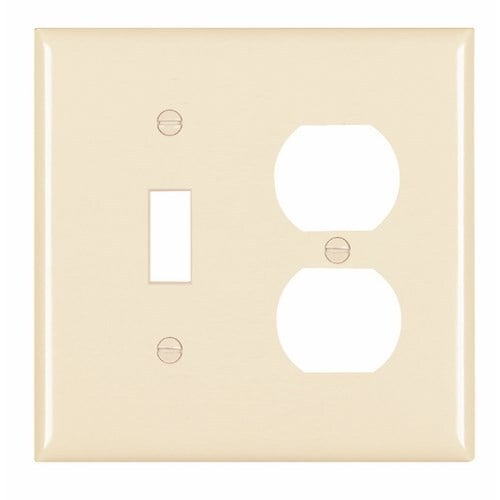 Trademaster Plate 2gang 1toggle 1duplex Light Almond