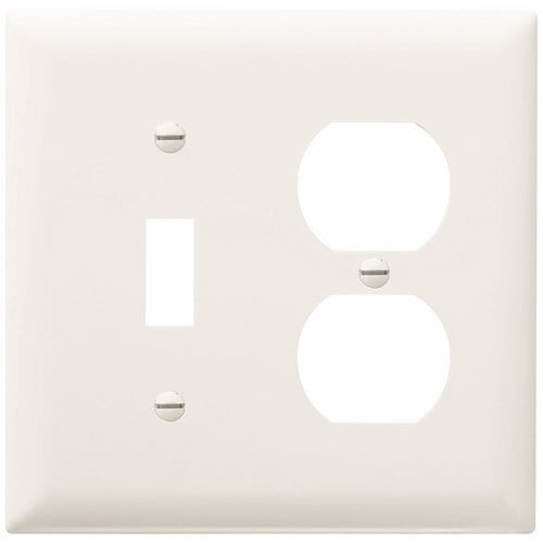 TP18W Toggle Wallplate, 2 Gang, White