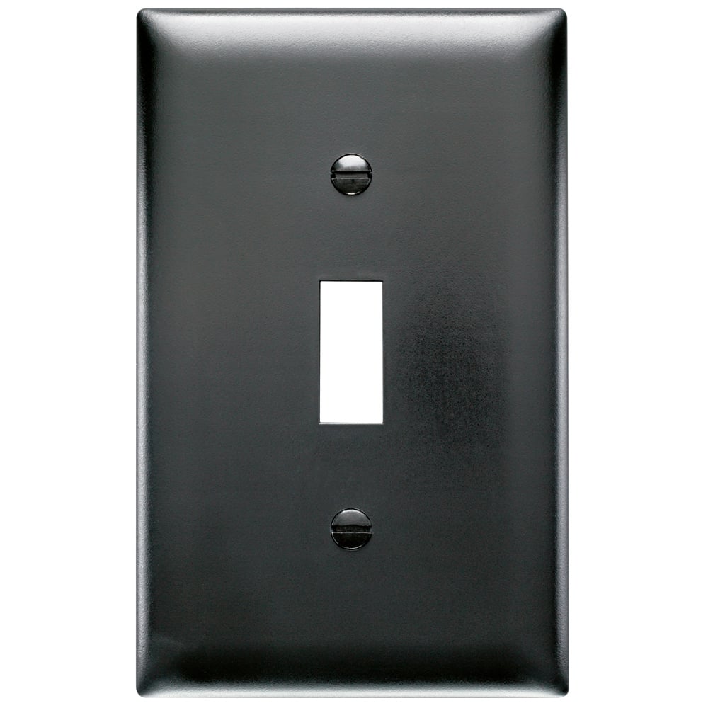 Trademaster Wall Plate 1gang 1toggle Black