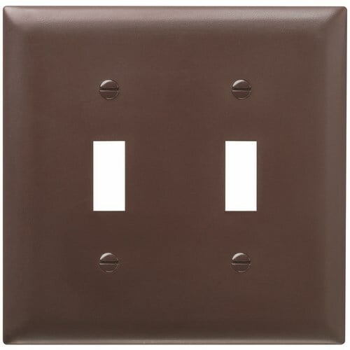 Trademaster Wall Plate 2gang 2toggle Brown