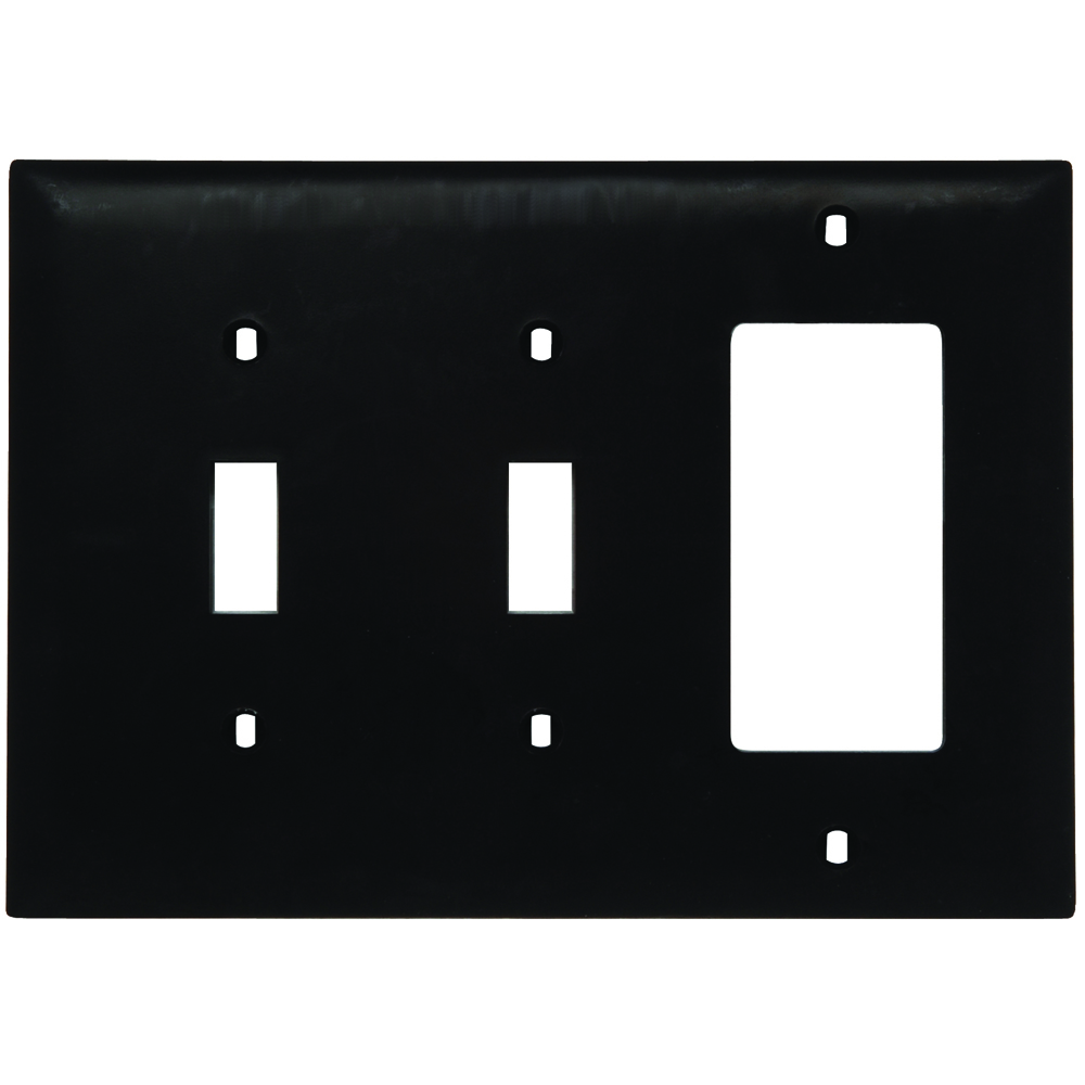 Trademaster Plate 3gang 2toggle 1 Decorator Brown