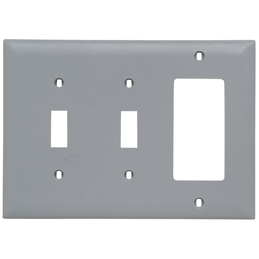 Trademaster Plate 3gang 2toggle 1 Decorator Gray