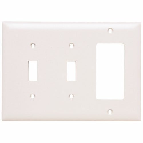 Trademaster Plate 3gang 2toggle 1 Decorator White