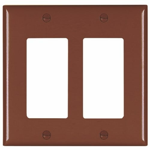 Trademaster Plate 2gang 2 Decorator Brown