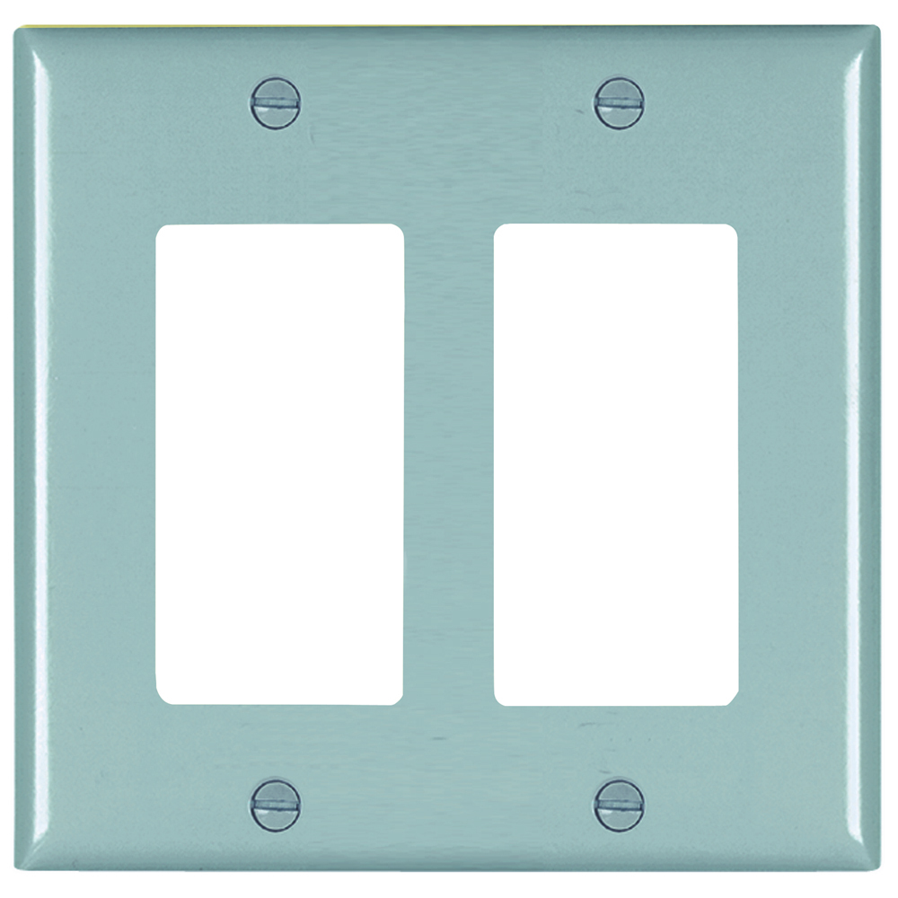 Trademaster Plate 2gang 2 Decorator Gray