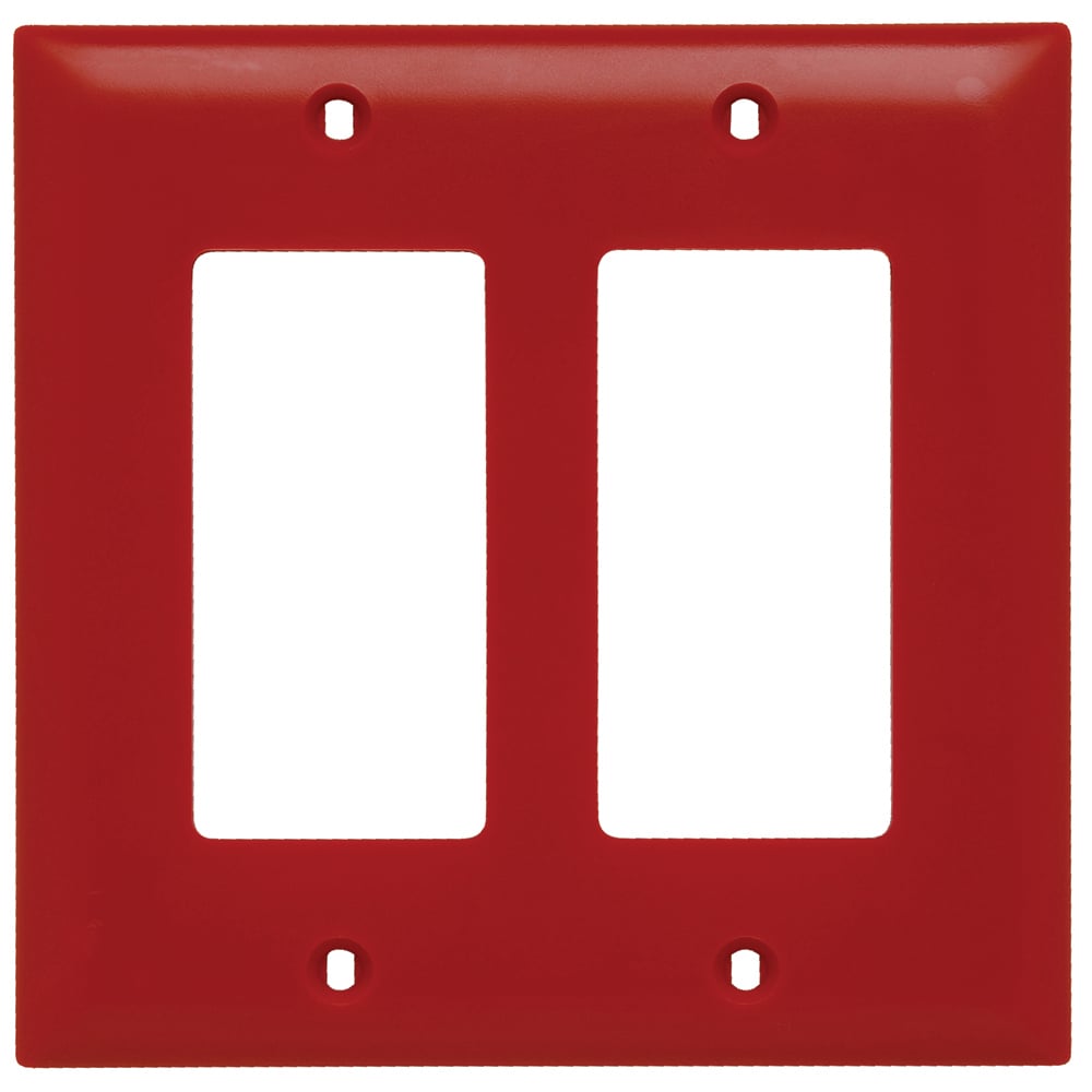 2-Gang TradeMaster 2 Decorator Openings Wall Plate, Red